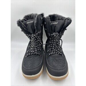 Chooka Women's Belltown Black Mid Faux Fur Insulated Winter Snow Boots 11